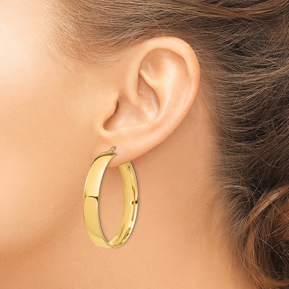 14k High Polished 7mm Hoop Earrings (TF1416)