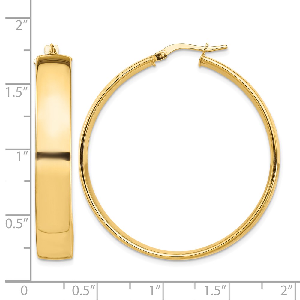 14k High Polished 7mm Hoop Earrings (TF1416)