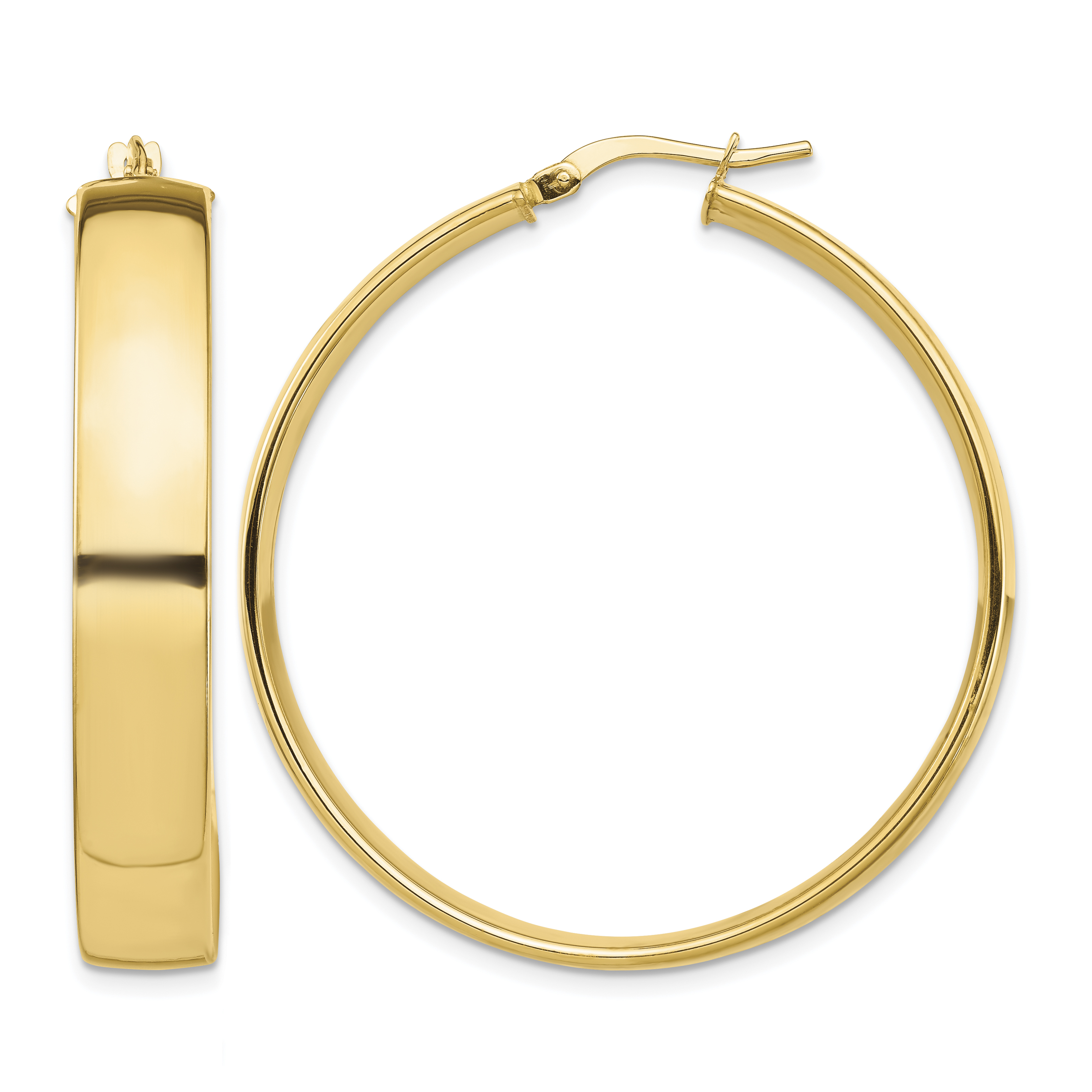 14k High Polished 7mm Hoop Earrings (TF1416)