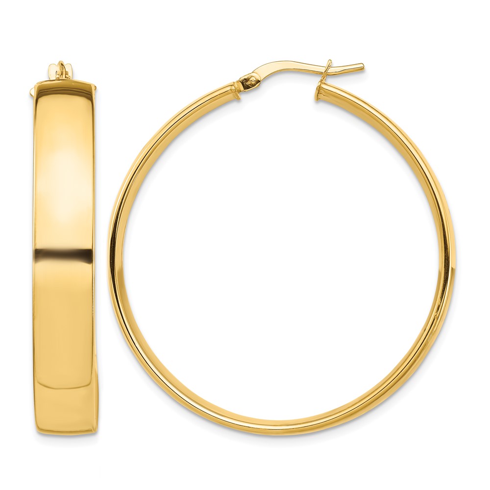 14k High Polished 7mm Hoop Earrings (TF1416)