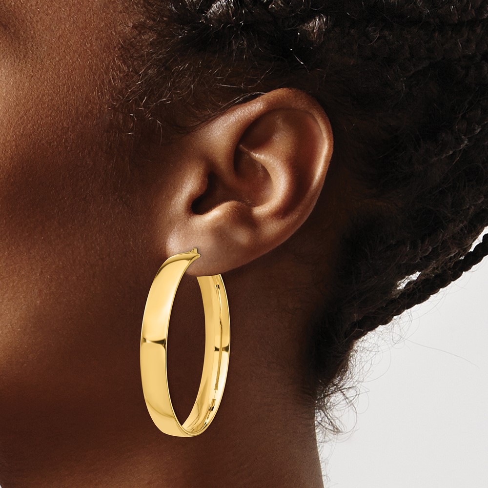 14k High Polished 7mm Hoop Earrings (TF1417)