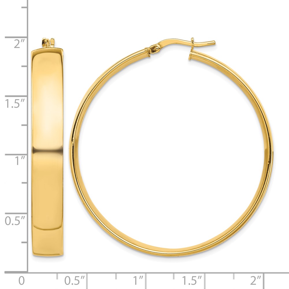 14k High Polished 7mm Hoop Earrings (TF1417)