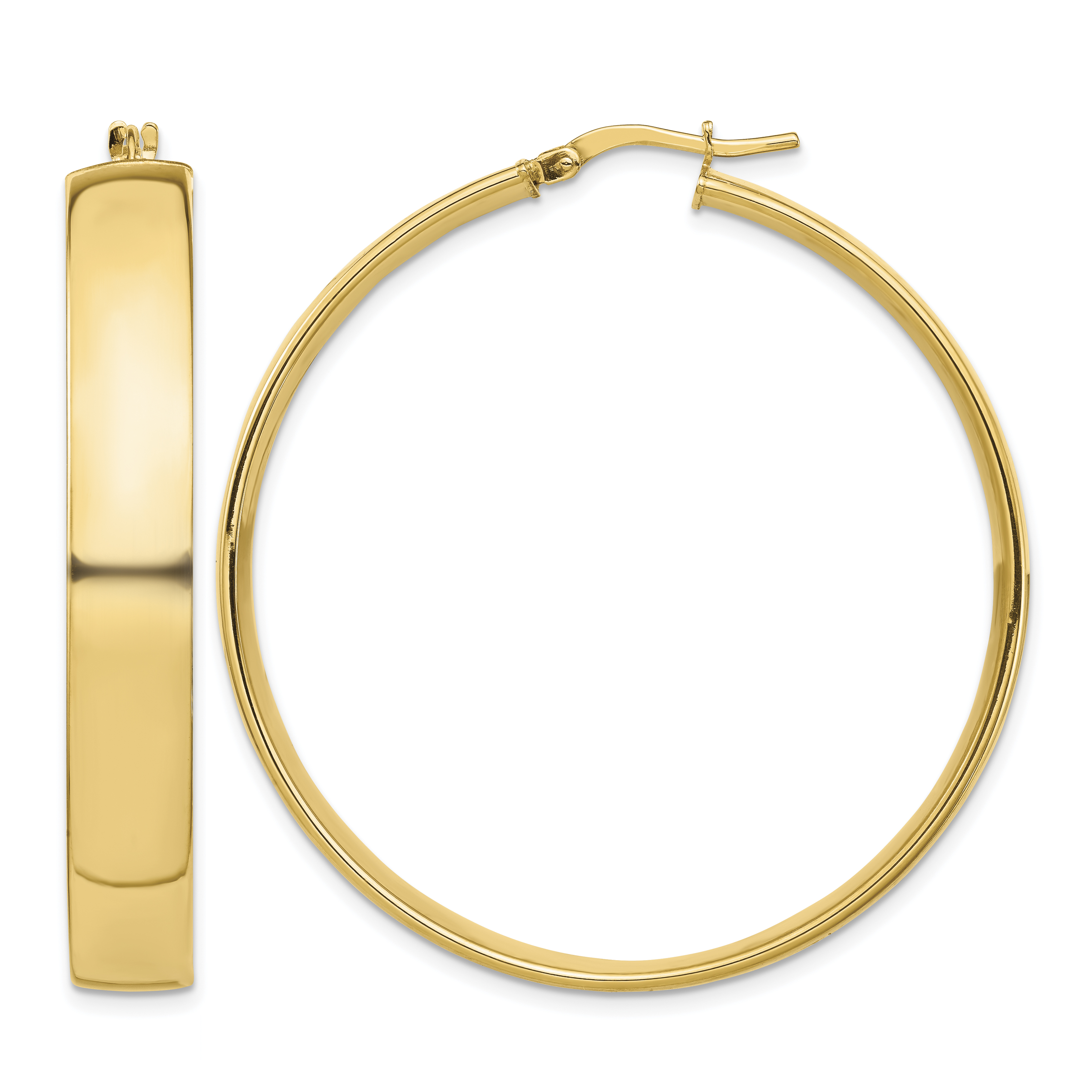 14k High Polished 7mm Hoop Earrings (TF1417)