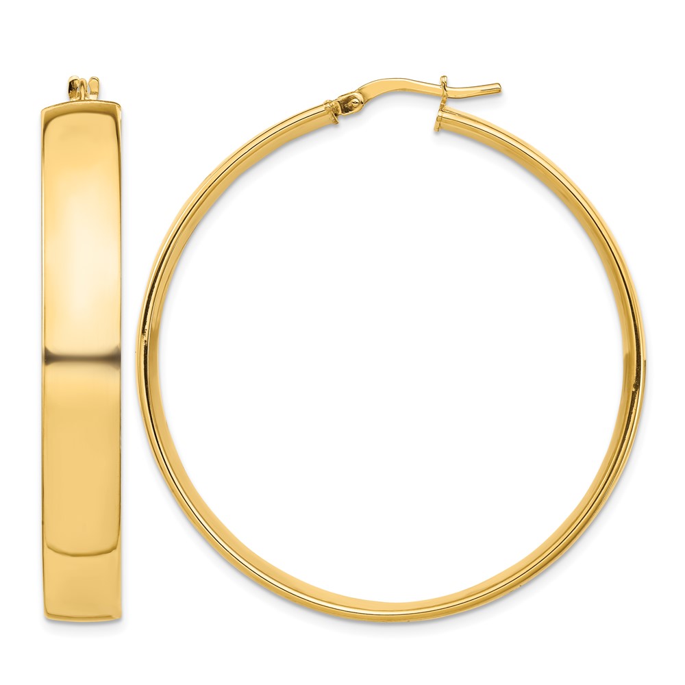 14k High Polished 7mm Hoop Earrings (TF1417)