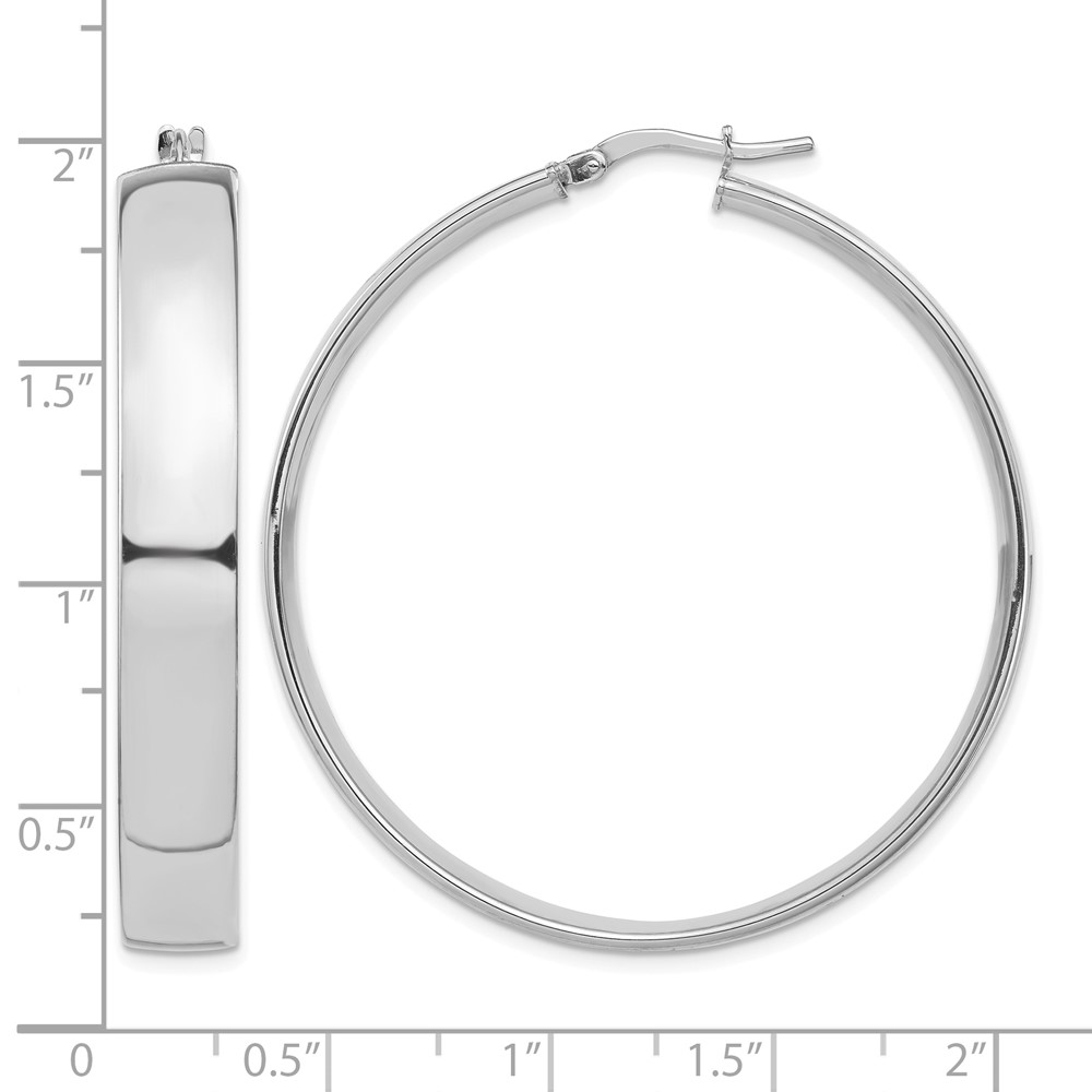 14k White Gold High Polished 7mm Hoop Earrings (TF1417W)