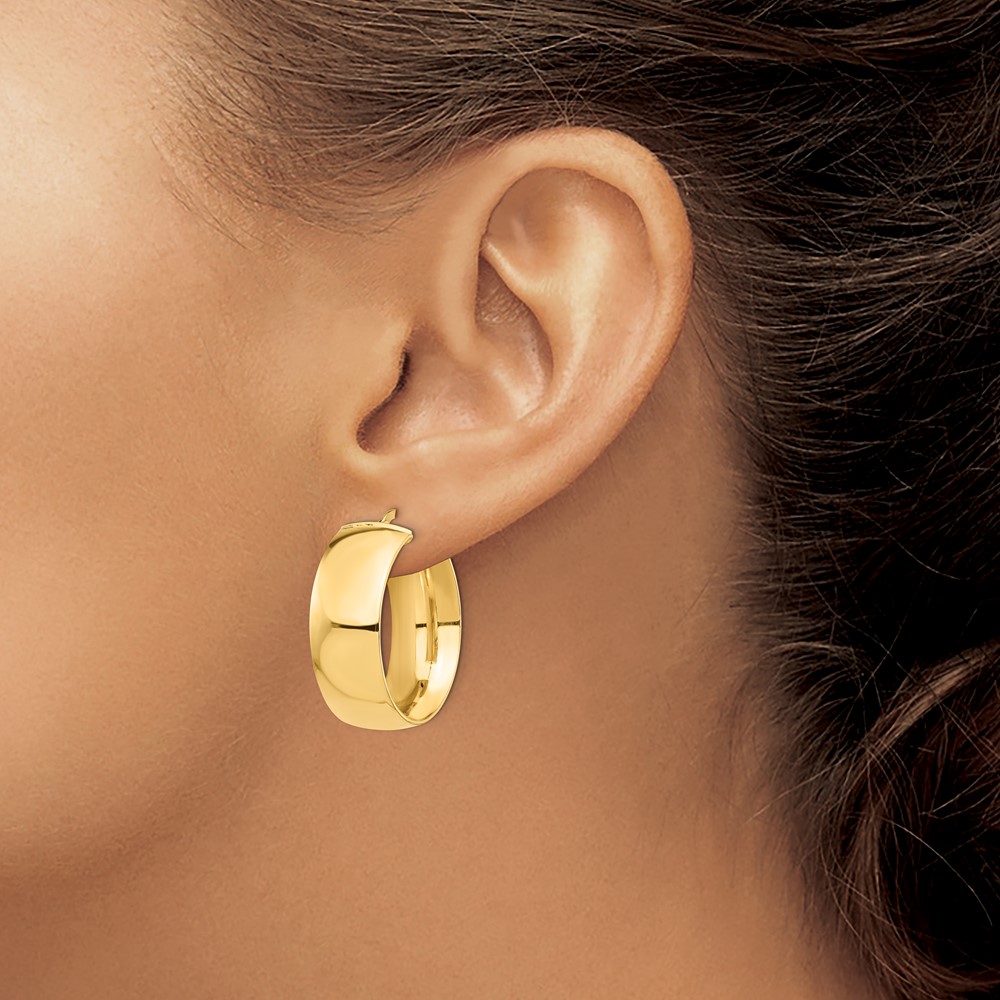 14k High Polished Small 10mm Hoop Earrings (TF1421)