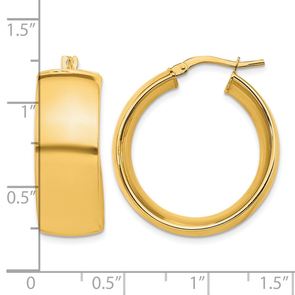 14k High Polished Small 10mm Hoop Earrings (TF1421)