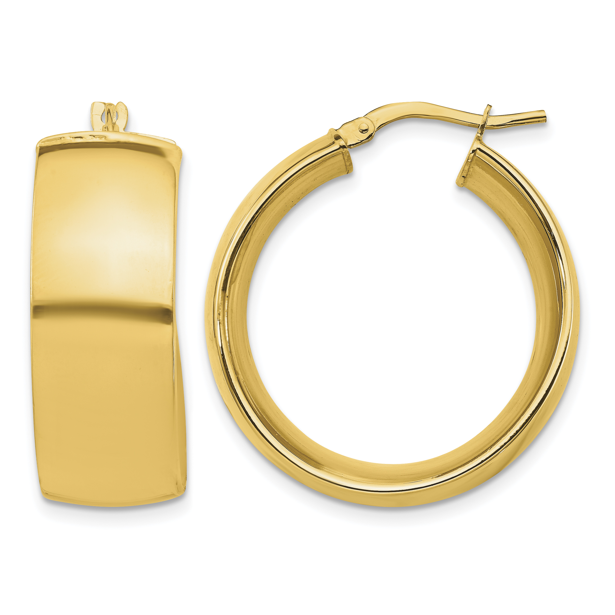 14k High Polished Small 10mm Hoop Earrings (TF1421)