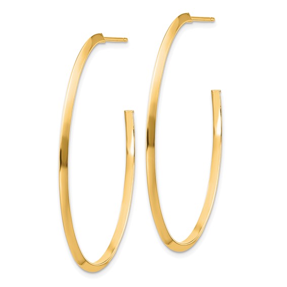 Gold J-hoop Post Earrings