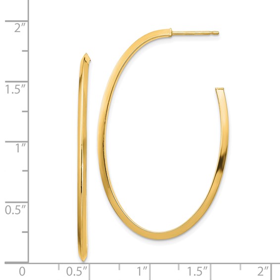 Gold J-hoop Post Earrings