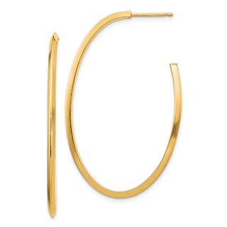 Gold J-hoop Post Earrings