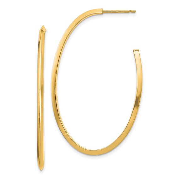 Gold J-hoop Post Earrings
