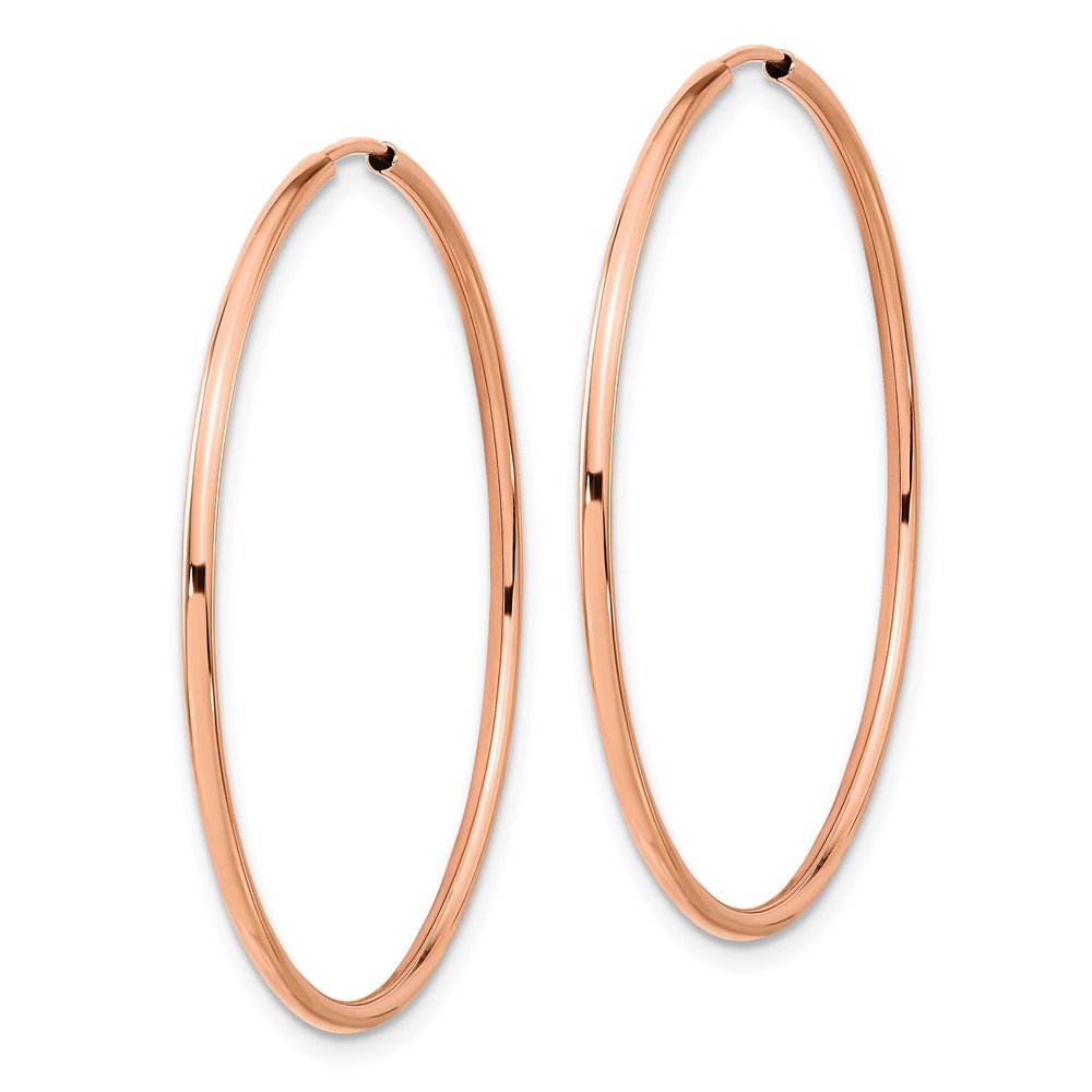 14k Rose Gold 1.5mm Polished Endless Hoop Earrings (TF1433)