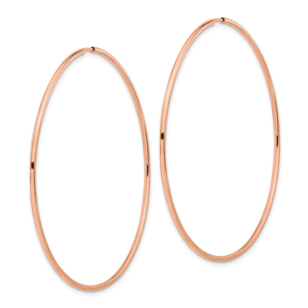 14k Rose Gold 1.5mm Polished Endless Hoop Earrings (TF1436)