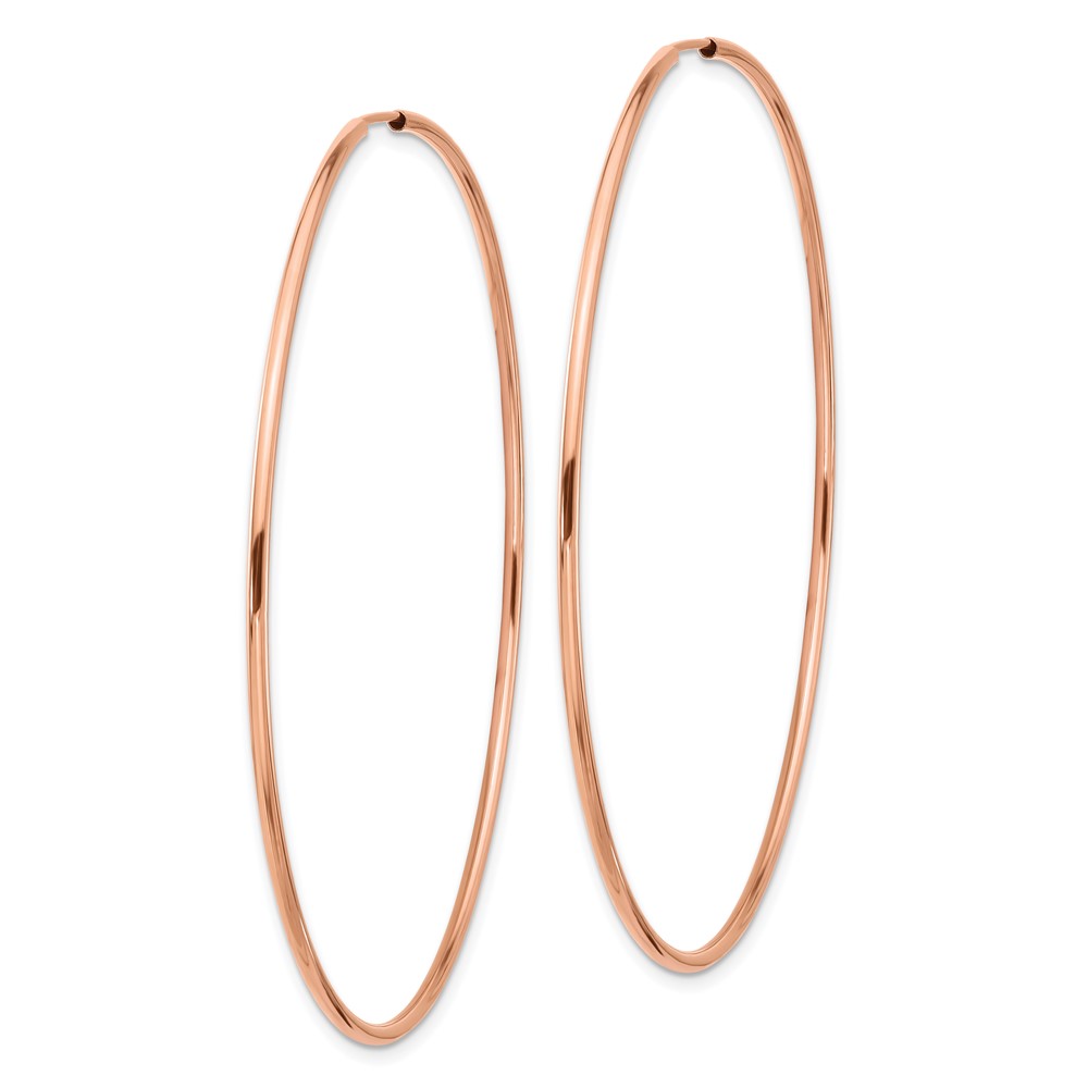 14k Rose Gold 1.5mm Polished Endless Hoop Earrings (TF1437)
