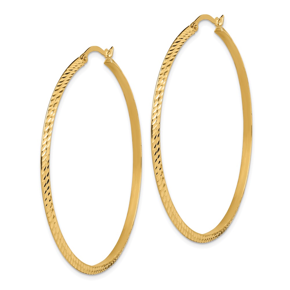 14K Polished Diamond-Cut Hoop Earrings (TF1449)
