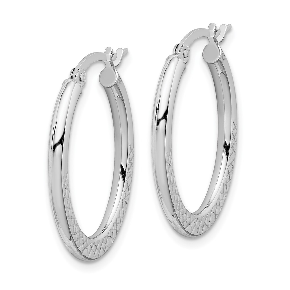 14K White Gold Hoop Earrings (TF1463)