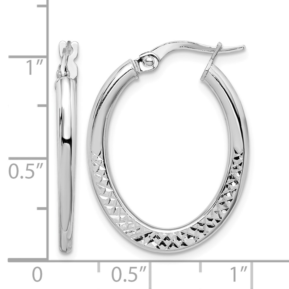 14K White Gold Hoop Earrings (TF1463)