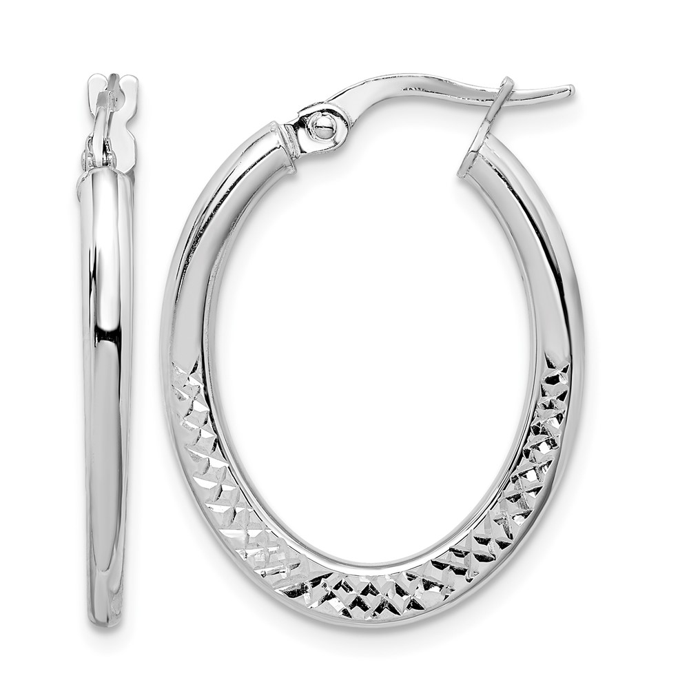 14K White Gold Hoop Earrings (TF1463)