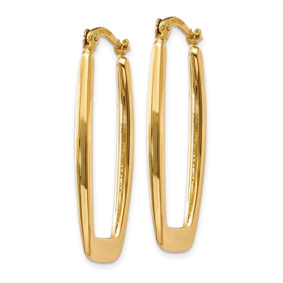 2.25mm Gold Rectangle Hoop Earrings