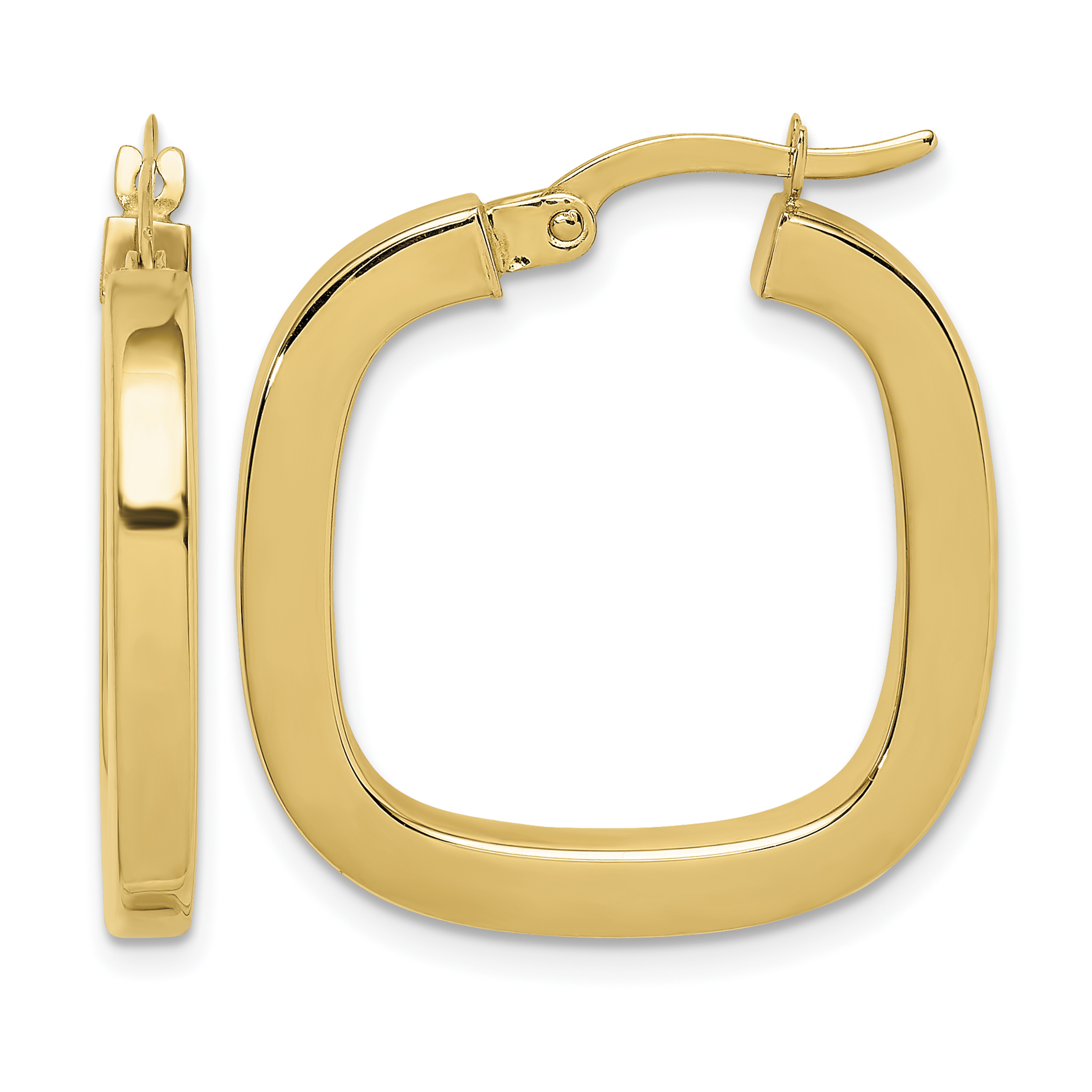 14K Square Tube Hollow Hoop Earrings (TF1481)