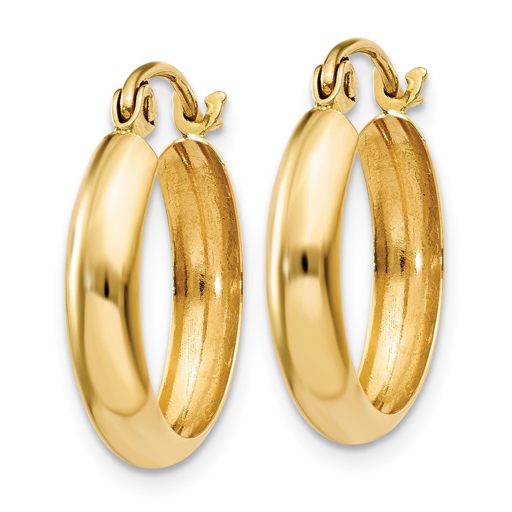 14k Polished 3.5mm Hoop Earrings (TF150)