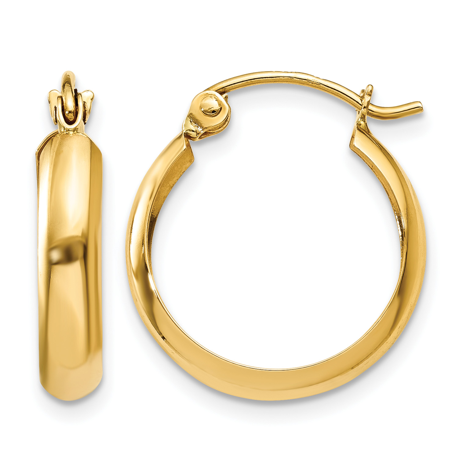 14k Polished 3.5mm Hoop Earrings (TF150)
