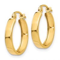 14K Yellow Gold 3x 14mm Polished Hoop Earrings view 2