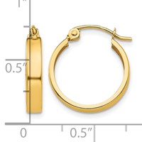 14K Yellow Gold 3x 14mm Polished Hoop Earrings view 4