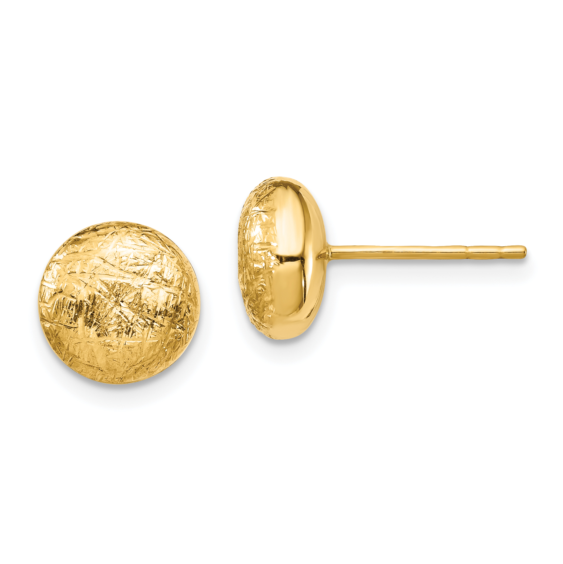 14K Scratch Finish Hollow Post Earrings (TF1529)