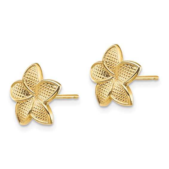 Gold Flower Post Earrings