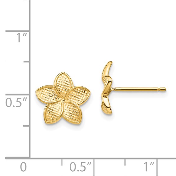 Gold Flower Post Earrings