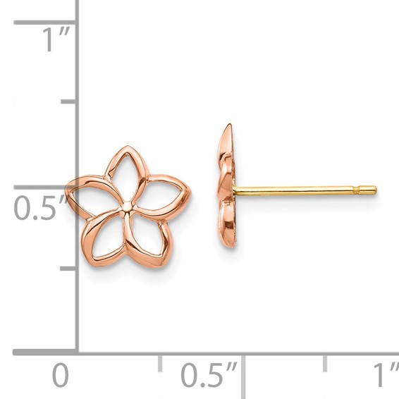 Gold Flower Post Earrings