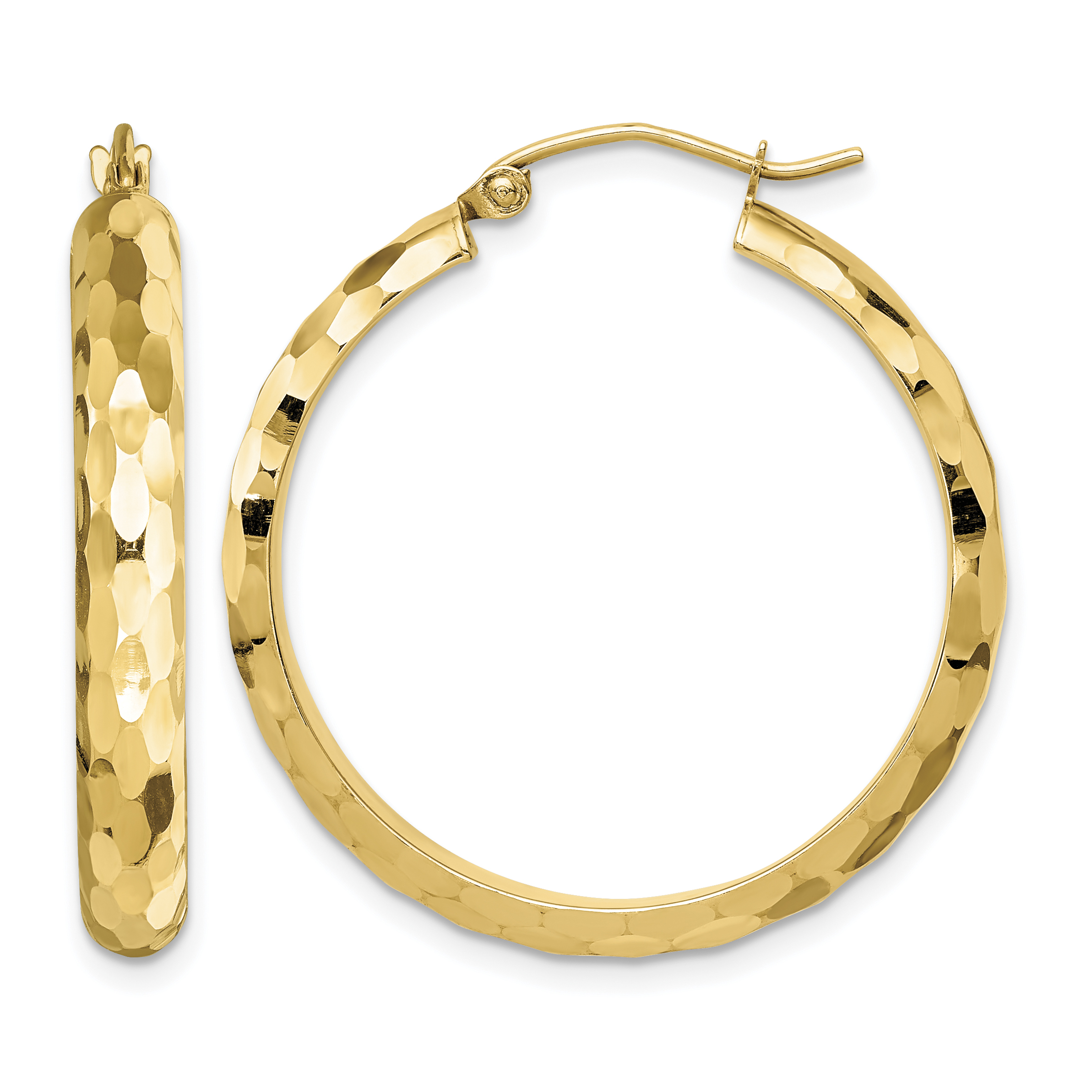 14k Diamond-cut Hoop Earrings (TF1578)