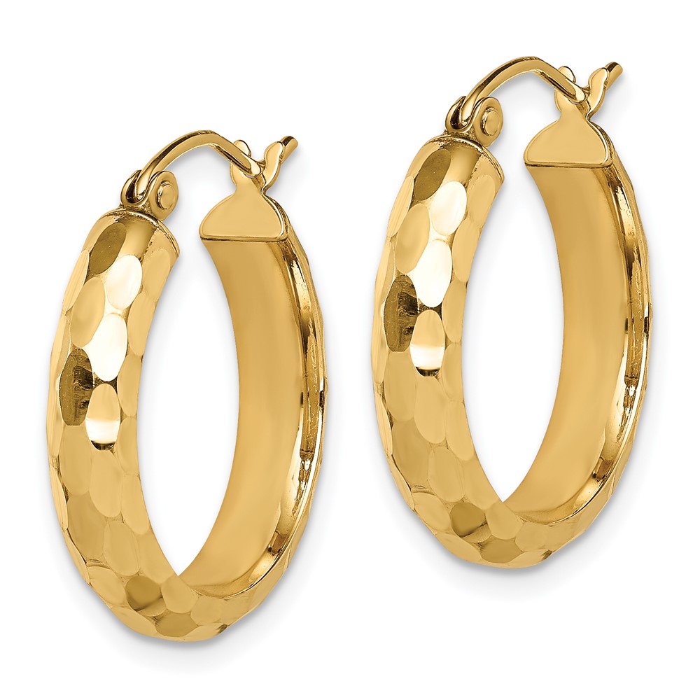 14k Diamond-cut Hoop Earrings (TF1579)