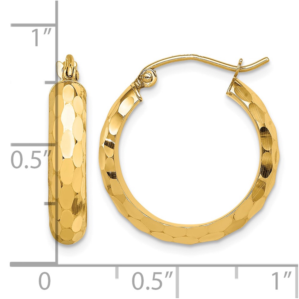 14k Diamond-cut Hoop Earrings (TF1579)
