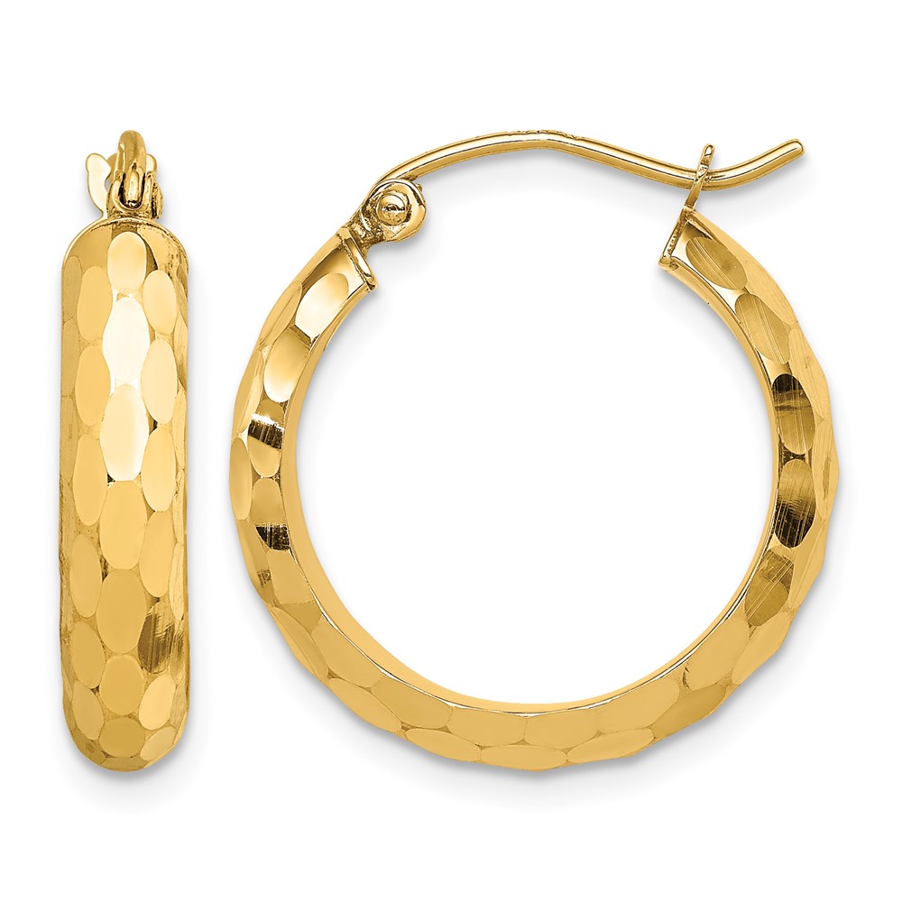 14k Diamond-cut Hoop Earrings (TF1579)