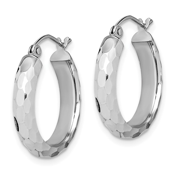 4.0mm Gold Diamond-cut Hoop Earrings