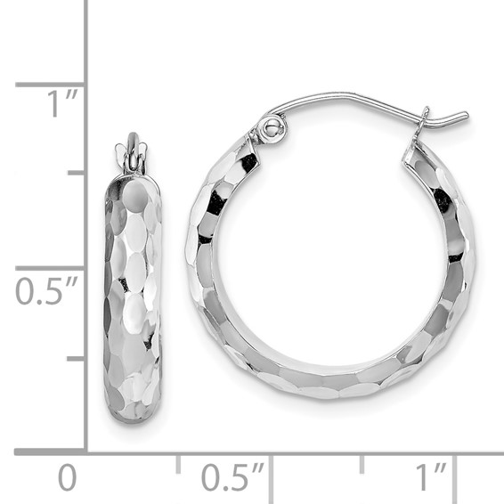 4.0mm Gold Diamond-cut Hoop Earrings