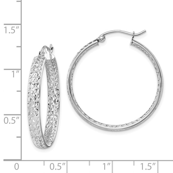 Gold Diamond-cut In & Out Hoop Earrings