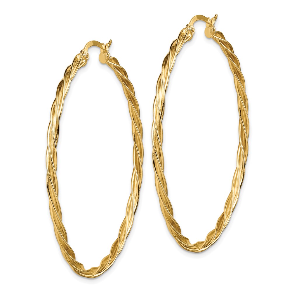 14K Polished 2.5mm Twisted Hoop Earrings (TF1610)