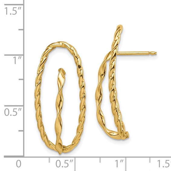 14k Twisted Fancy Post Earrings