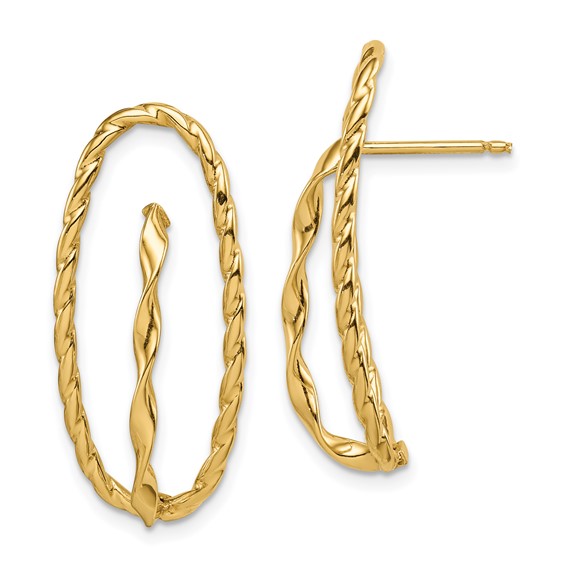 14k Twisted Fancy Post Earrings