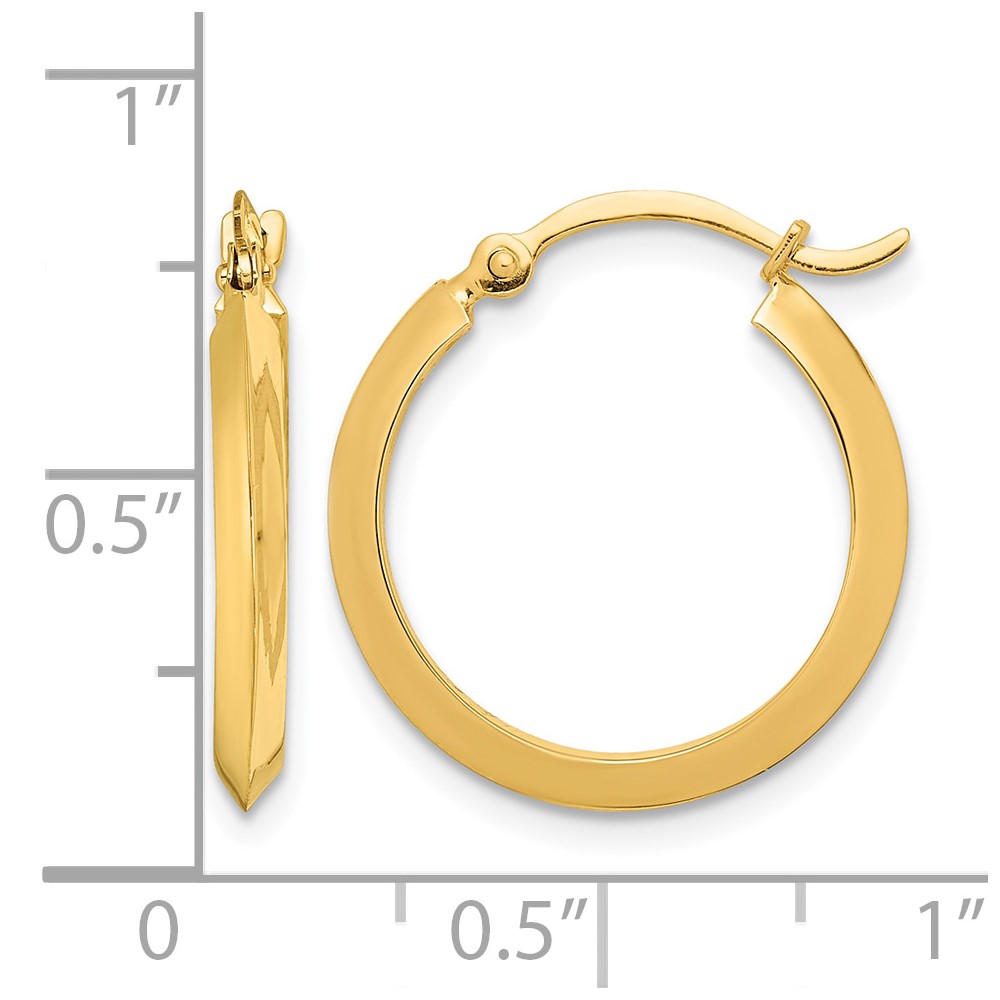 14K Polished Hoop Earrings (TF1629)