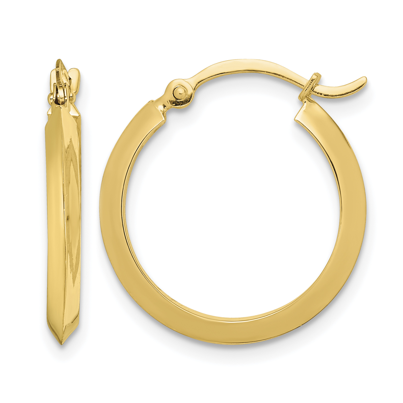14K Polished Hoop Earrings (TF1629)