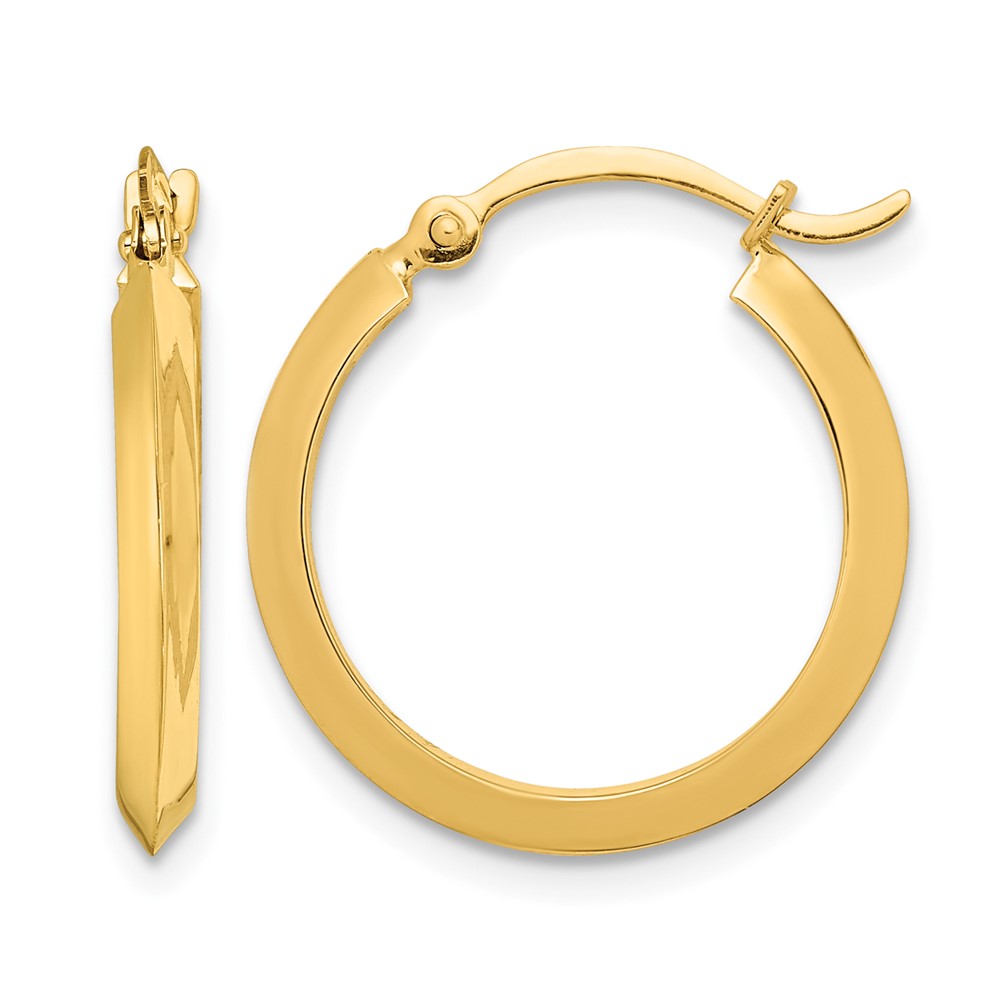 14K Polished Hoop Earrings (TF1629)
