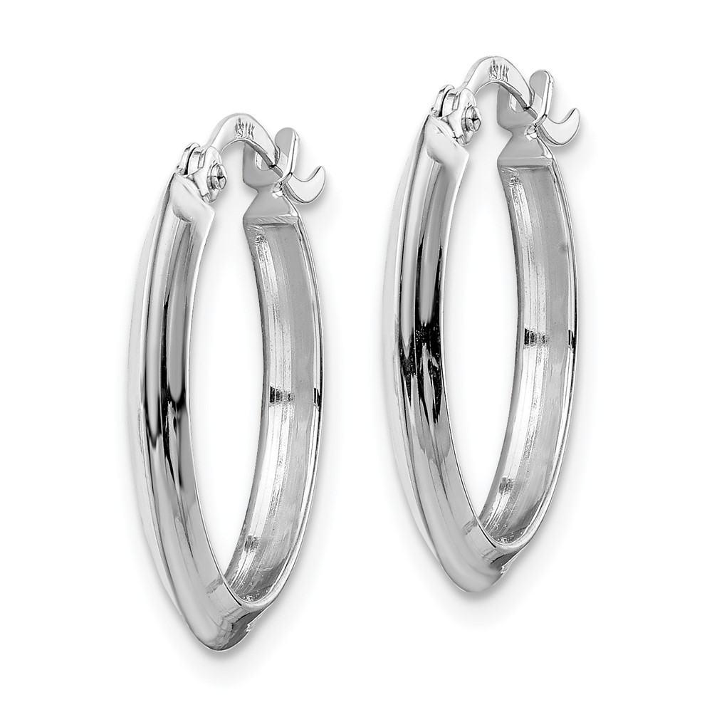14K White Gold Polished Hoop Earrings (TF1629W)