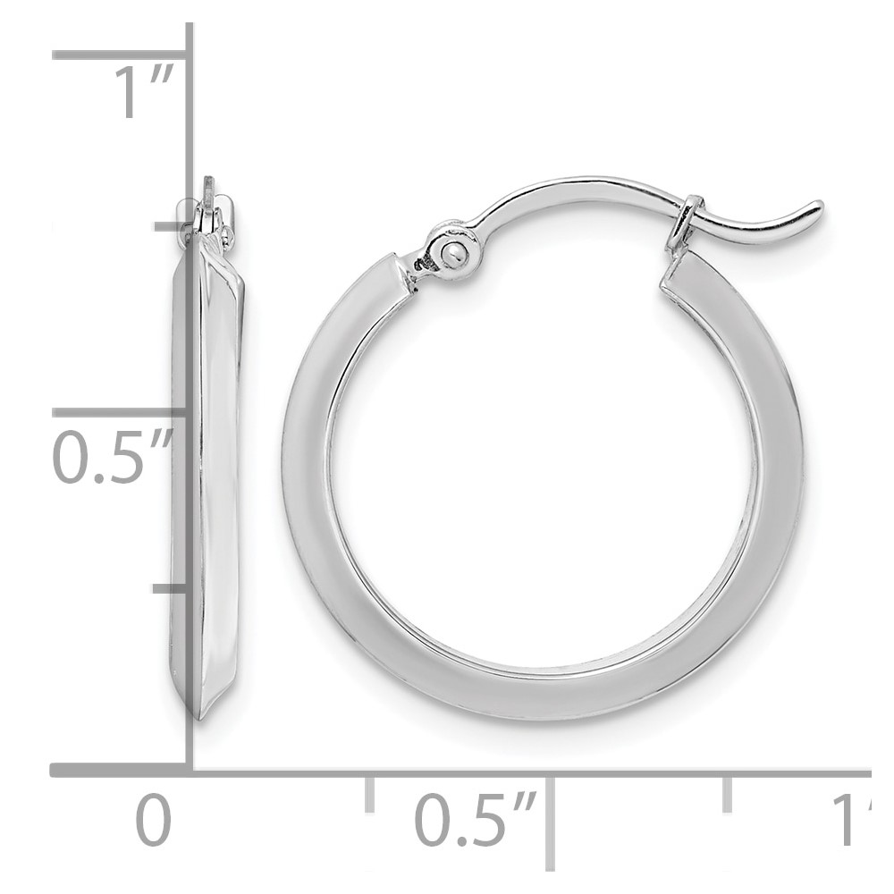 14K White Gold Polished Hoop Earrings (TF1629W)