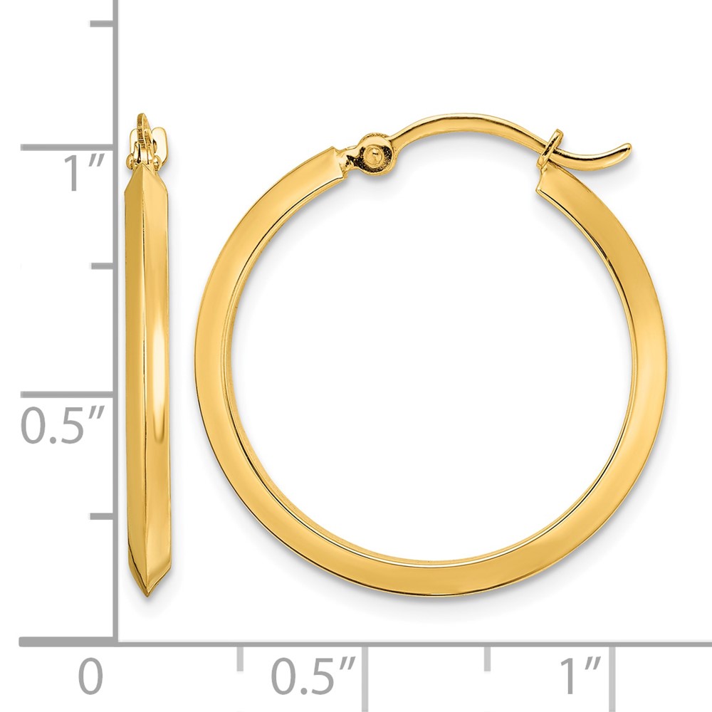 14K Polished Hoop Earrings (TF1630)