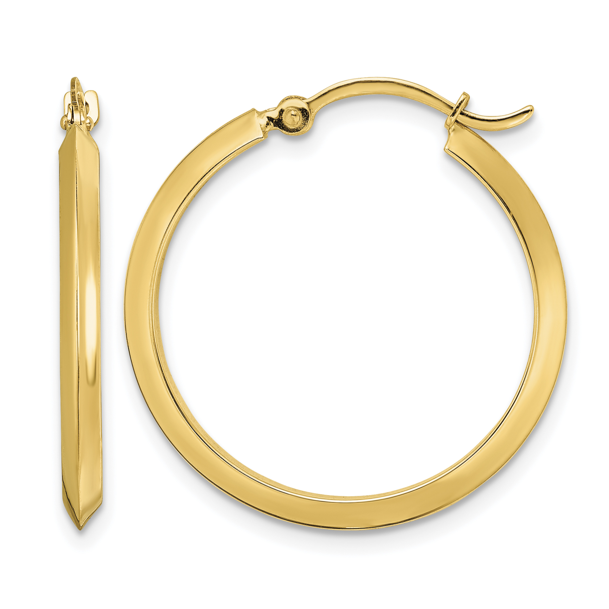 14K Polished Hoop Earrings (TF1630)